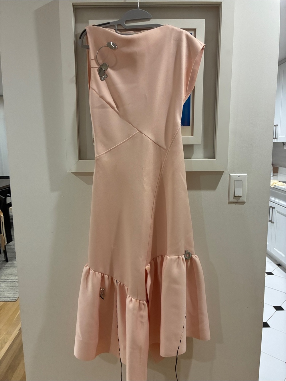 Phillip Lim pink ankle-length gown shows wear and tear
